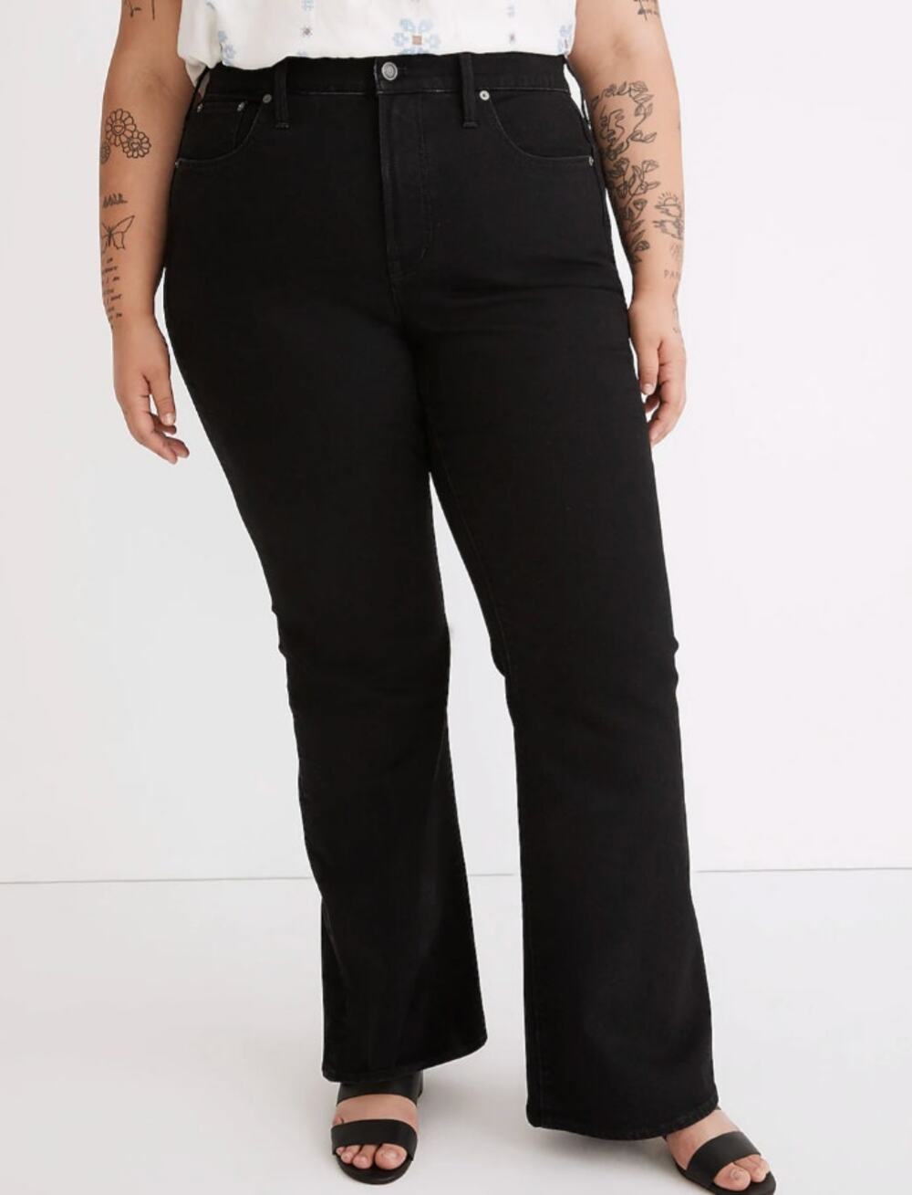 Madewell The Perfect Vintage Flare Jean Black Denim Size 26W Plus NWT